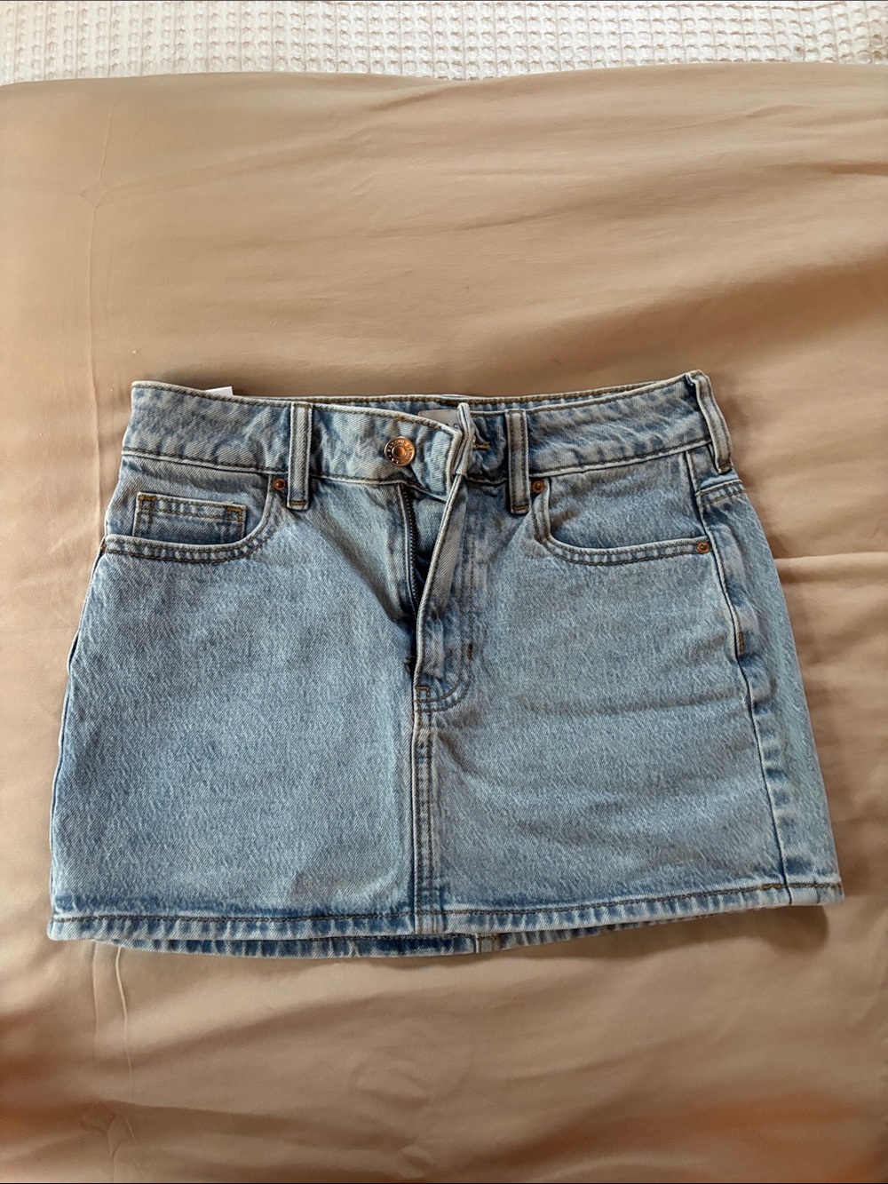 PacSun Light Wash Denim Mini Skirt